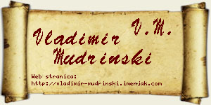 Vladimir Mudrinski vizit kartica